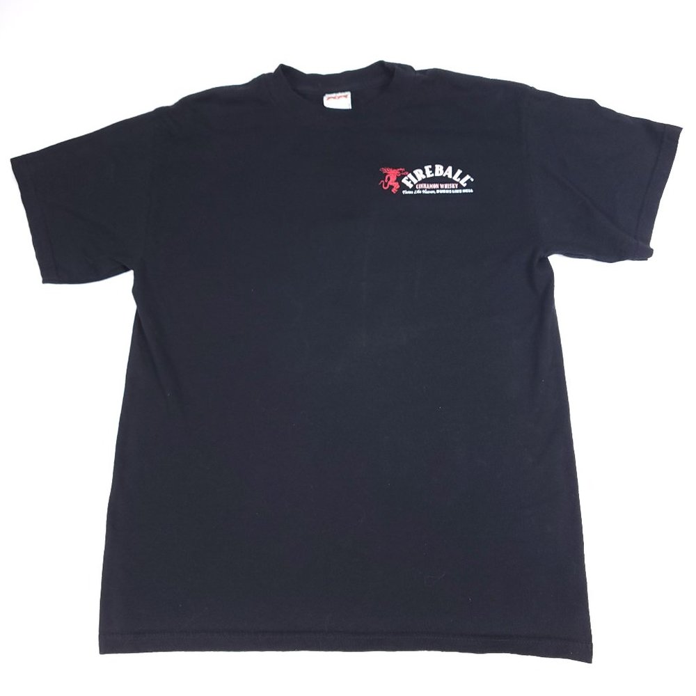 Fireball Cinnamon Whisky T-Shirt Mens Medium Black‎ Red Dragon Graphic Alstyle